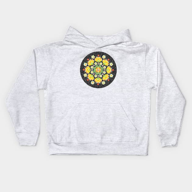 Flower Crown Mandala Kids Hoodie by PatriciaSheaArt